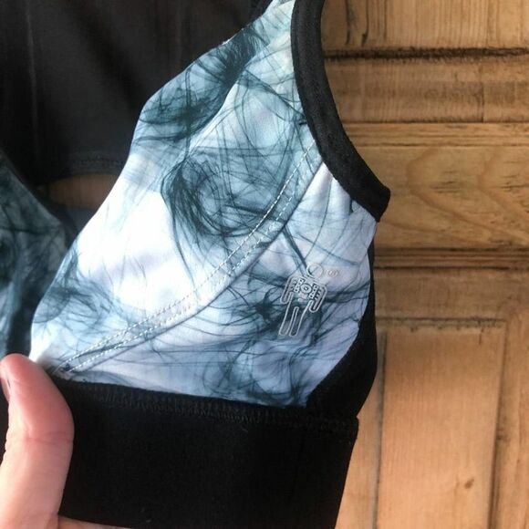 Human Performance‎ Engineering HPE Medium Sports Bra Activewear Black Watercolor - Picture 4 of 6